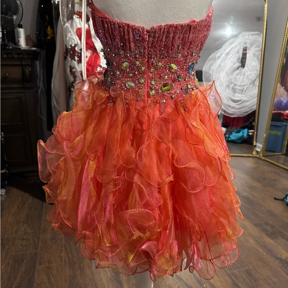 Elegant Pink and Orange Formal Dress - Picture 4 of 6